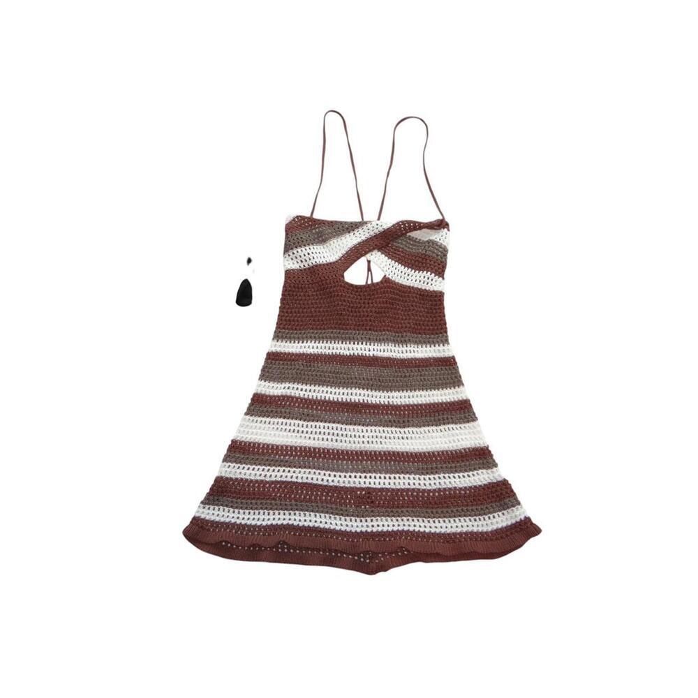 Handmade Crochet Striped Summer Dress‎